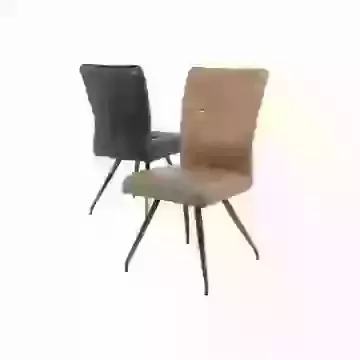 Patina Featured Faux Leather Dining Chairs with Brushed Brass Effect Legs (Sold in Pairs Only)